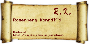 Rosenberg Konrád névjegykártya